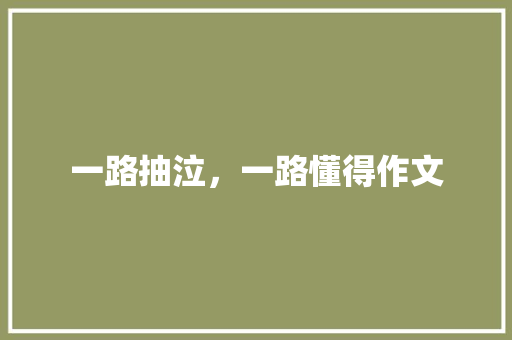 一路抽泣，一路懂得作文