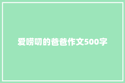 爱唠叨的爸爸作文500字