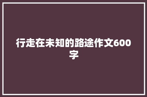行走在未知的路途作文600字