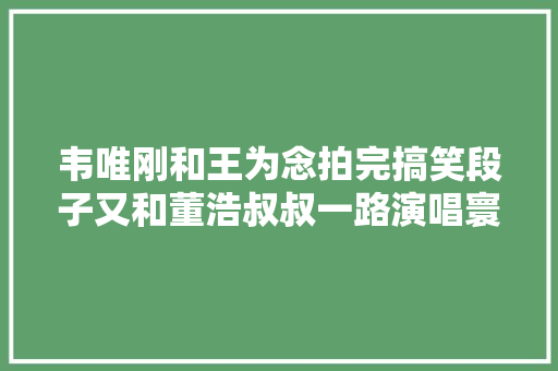 韦唯刚和王为念拍完搞笑段子又和董浩叔叔一路演唱寰宇之间