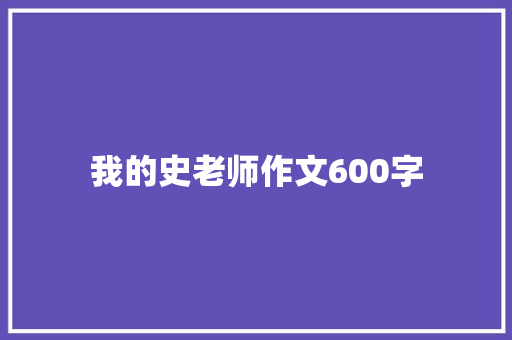 我的史老师作文600字