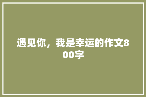 遇见你，我是幸运的作文800字