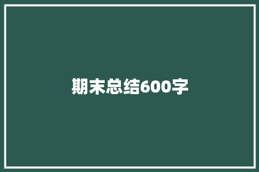 期末总结600字