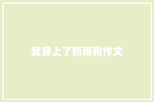 我穿上了新雨靴作文