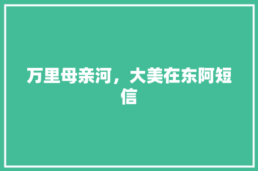 万里母亲河，大美在东阿短信
