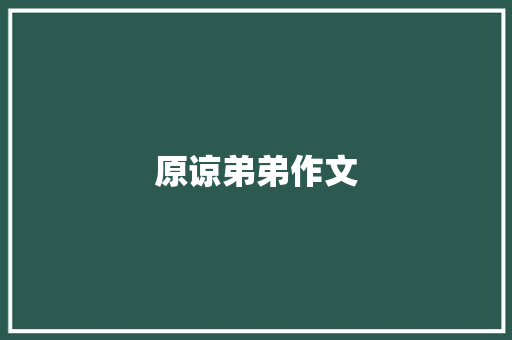 原谅弟弟作文