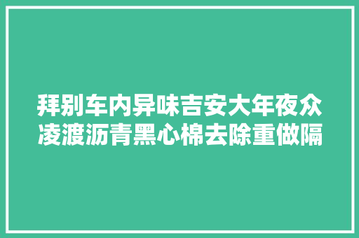 拜别车内异味吉安大年夜众凌渡沥青黑心棉去除重做隔音 汽车知识