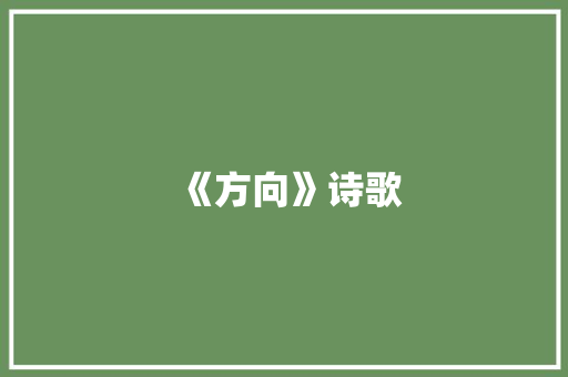 《方向》诗歌