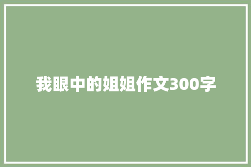 我眼中的姐姐作文300字