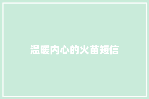 温暖内心的火苗短信