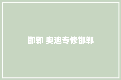 邯郸 奥迪专修邯郸