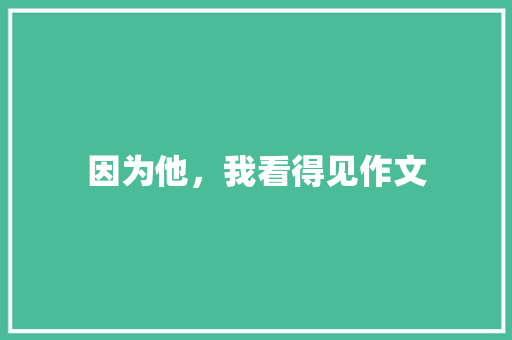 因为他，我看得见作文
