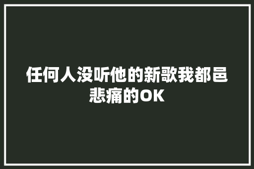任何人没听他的新歌我都邑悲痛的OK