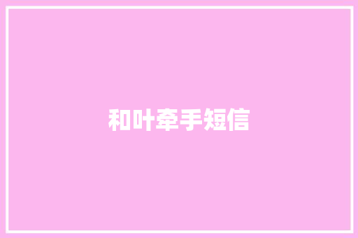 和叶牵手短信