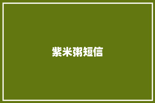 紫米粥短信