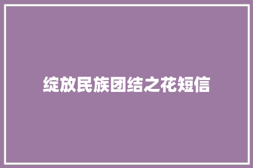 绽放民族团结之花短信
