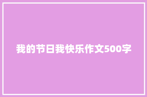 我的节日我快乐作文500字