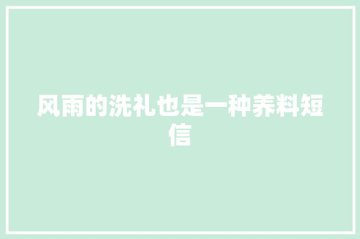 风雨的洗礼也是一种养料短信
