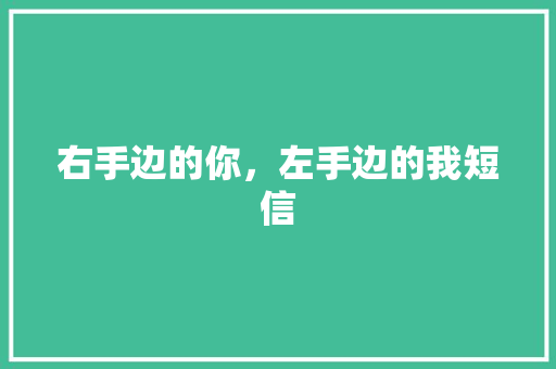 右手边的你，左手边的我短信