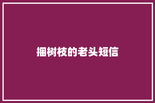 捆树枝的老头短信 知识百科