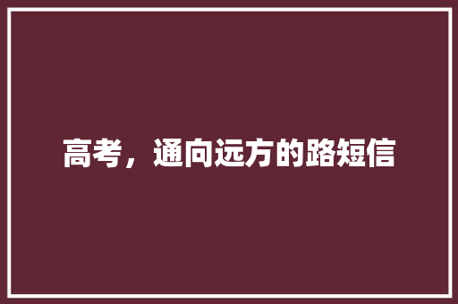 高考，通向远方的路短信