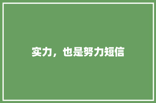 实力，也是努力短信