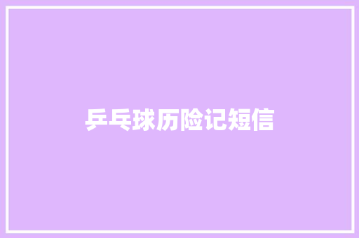 乒乓球历险记短信