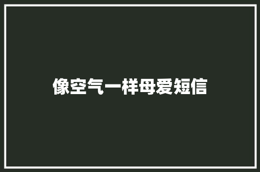 像空气一样母爱短信