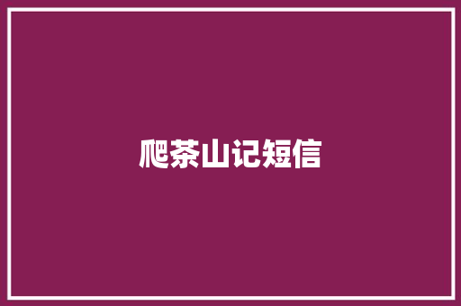 爬茶山记短信