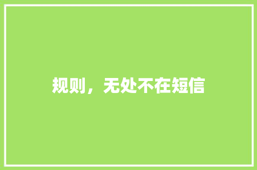 规则，无处不在短信