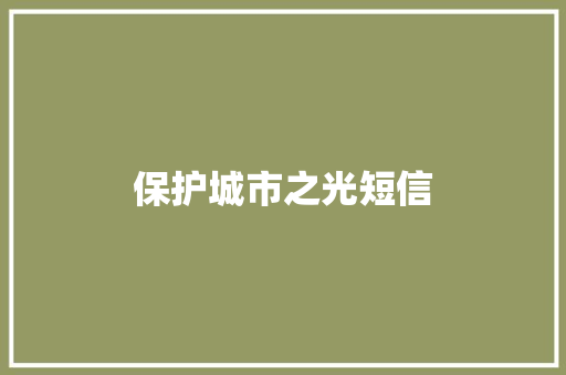 保护城市之光短信