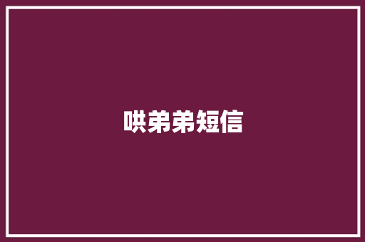 哄弟弟短信