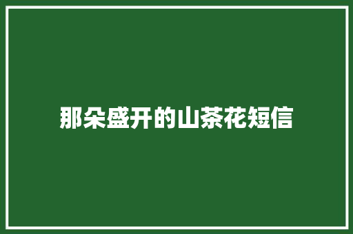 那朵盛开的山茶花短信