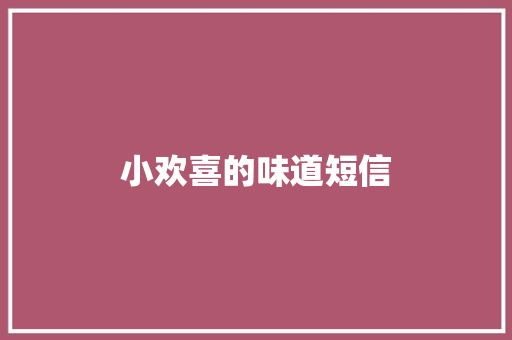 小欢喜的味道短信
