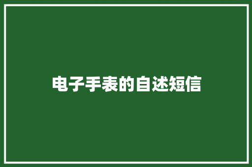 电子手表的自述短信