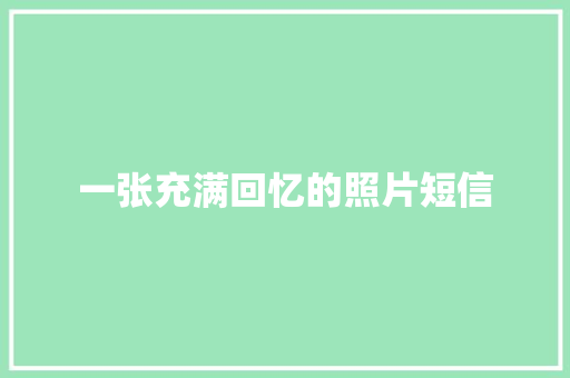 一张充满回忆的照片短信