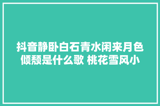 抖音静卧白石青水闲来月色倾颓是什么歌 桃花雪风小筝完整歌词介绍 休闲娱乐