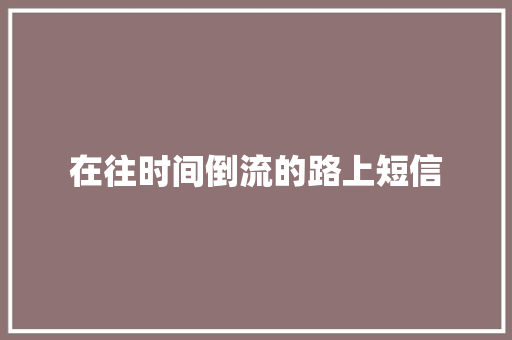 在往时间倒流的路上短信