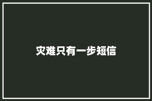 灾难只有一步短信