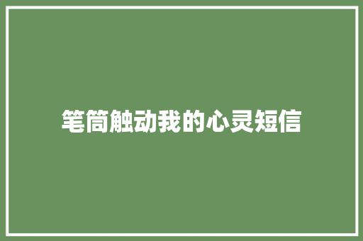 笔筒触动我的心灵短信