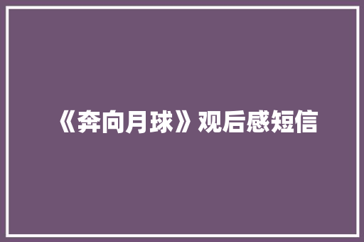 《奔向月球》观后感短信