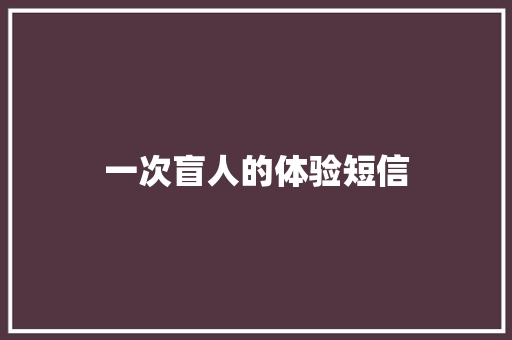 一次盲人的体验短信