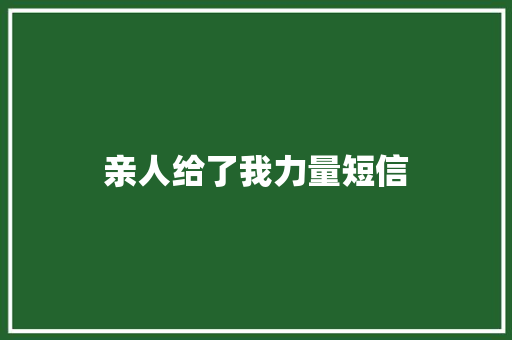 亲人给了我力量短信