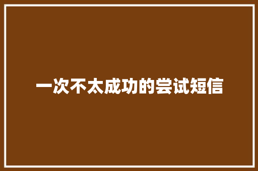 一次不太成功的尝试短信