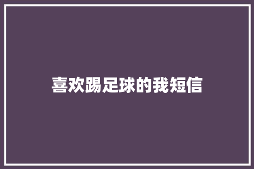 喜欢踢足球的我短信