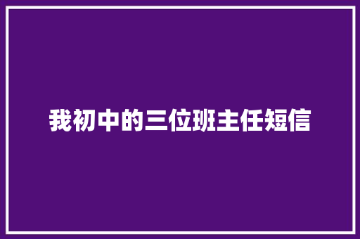 我初中的三位班主任短信