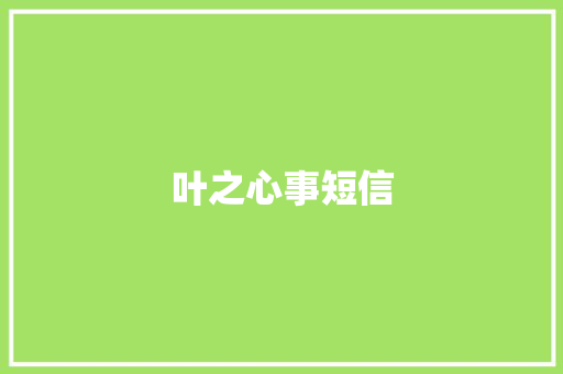叶之心事短信