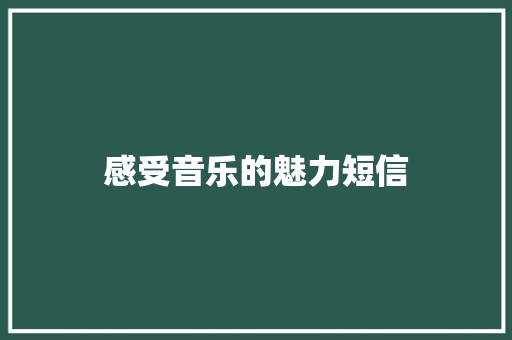 感受音乐的魅力短信