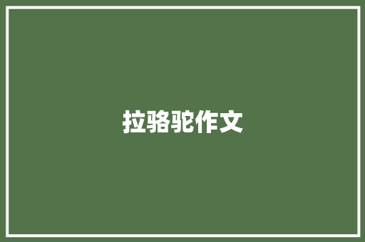 拉骆驼作文