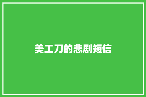 美工刀的悲剧短信